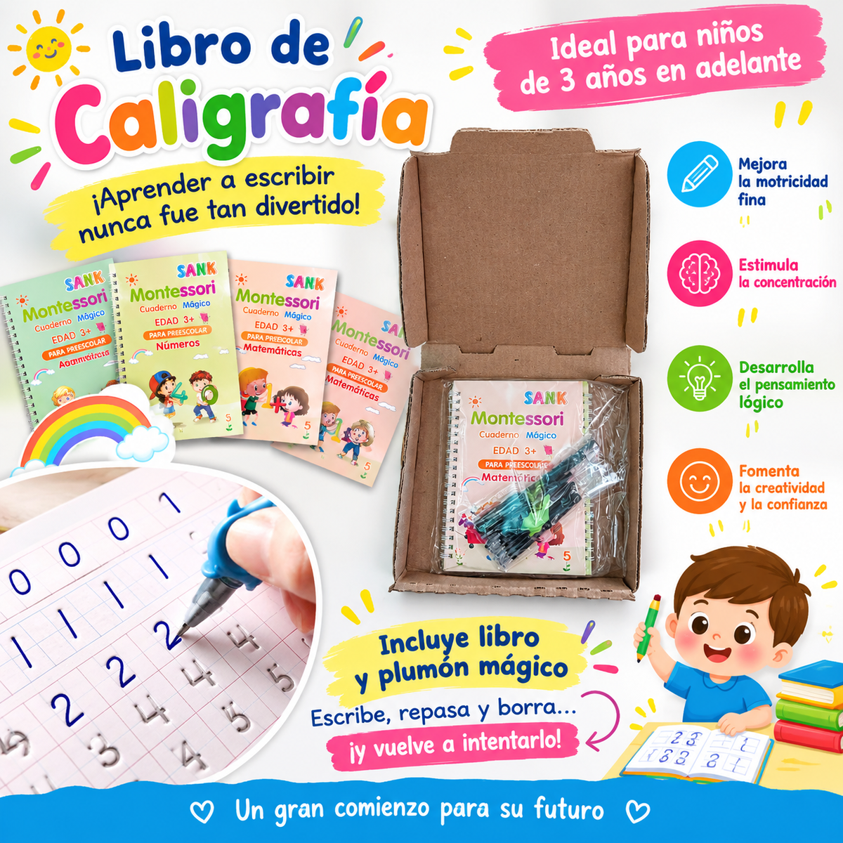 LIBROS CALIGRAFIA ESPAÑOL + CAJA